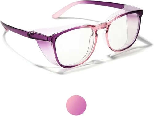 Miniatura 10 de LianSan - Gafas de seguridad antivaho de gran tamaño para enfermeras, gafas certificadas Z87.1 para mujeres, protección UV cuadrada Arcoíris