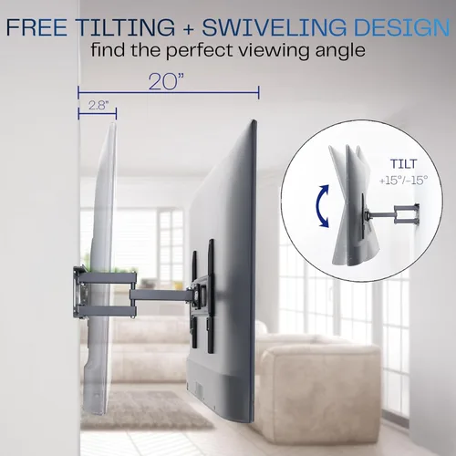Miniatura 4 de VIVO Soporte de pared para TV de movimiento completo para exteriores para pantallas de 37 a 80 pulgadas, soporte articulado con capacidad para hasta