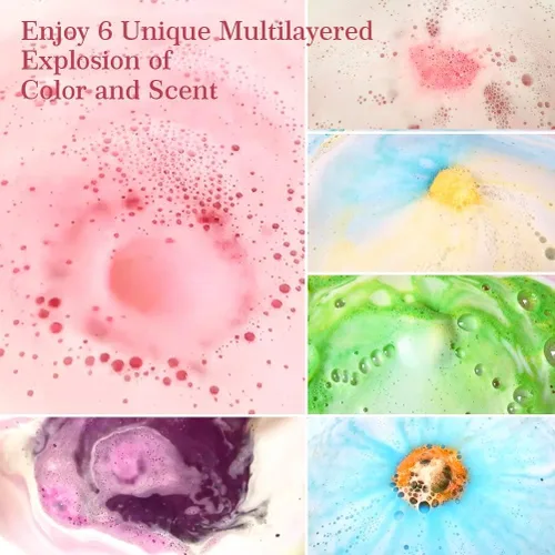 Miniatura 4 de Aofmee Bombas de baño, 6 bombas de baño de burbujas para niñas, bombas de baño hechas a mano para mujeres, kit de spa orgánico natural para niños