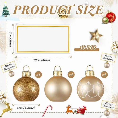 Miniatura 2 de Civaner Juego de 12 Soportes para Tarjetas de Lugar de Adorno Navideño y Tarjetas de Nombre, Bola de Cristal Dorado, Soporte para Letrero de Números