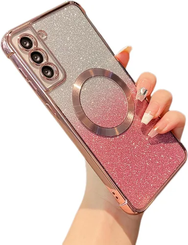 Miniatura 9 de ZTOFERA Funda magnética para Samsung Galaxy S22 Ultra 5G con gradiente de purpurina, [Compatible con MagSafe] Funda de lujo con chapado de purpurina