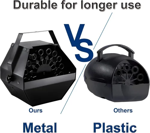 Miniatura 5 de ATDAWN Máquina automática de burbujas de alta capacidad de 1 litro con control remoto de 45 pies, soplador de burbujas de metal profesional