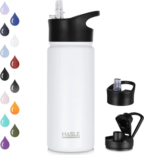 Miniatura 39 de HASLE OUTFITTERS Botella de agua aislada de 16 onzas para niños, botella de agua de acero inoxidable de doble pared al vacío, a prueba de fugas