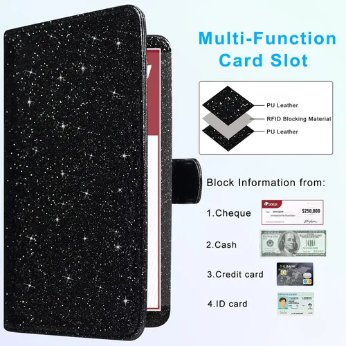 Miniatura 3 de ACdream Funda para chequera, cartera de cuero con bloqueo RFID