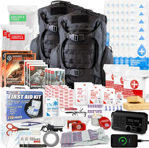 Miniatura 2 de 72 HRS Kit de supervivencia de emergencia de lujo, kit de supervivencia de 72 horas para terremotos, huracanes, tsunamis, invierno, apagón, incluye