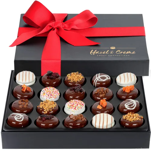 Miniatura 6 de Cesta de regalo de galletas de chocolate – Surtido de galletas gourmet, Kosher Vegano – Dulce regalo para él y ella, cumpleaños, aniversarios