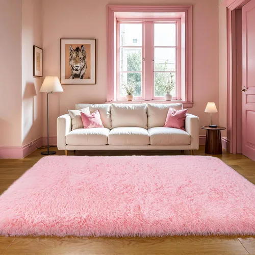 Miniatura 86 de KCHOWUA Alfombras Esponjosas y Peludas de Unicornio para Dormitorio de Niñas, 3x5 pies Lavable Antideslizante Alfombra de Área Shag Peluda para Sala