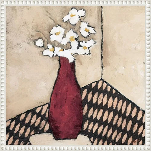 Miniatura 11 de Amanti Art Lienzo enmarcado para pared, florero rojo retro de 16 x 16 pulgadas, por Judi Bagnato, lienzo enmarcado para pared, obras de arte