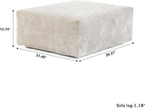 Miniatura 3 de JACH Sofás Seccionales de Pana para Sala de Estar, Sofá Seccional Modular con Otomanas Chaise, Fundas de Cojines Removibles, Sofá Cama Moderno