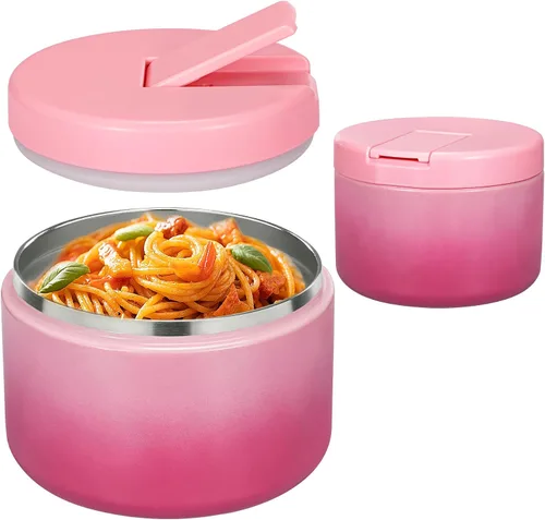 Miniatura 22 de Pawtong Tarro de comida aislado al vacío de 12 onzas con tapa de hebilla, termo de sopa de boca ancha para comida caliente para niños, contenedor