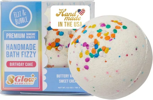 Fizz and Bubble, Gaseosos de baño hechos a mano, 6.5 onzas (paquete de 1) - Bomba de baño perfumada, hidratante para piel seca, calmante, relajante,