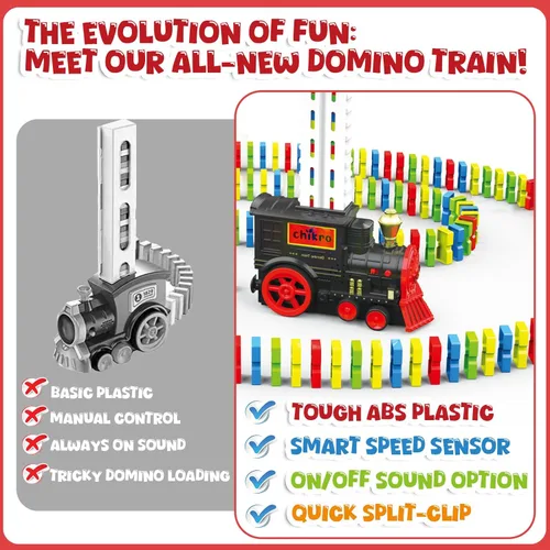 Miniatura 3 de Juego de Tren de Dominó para Niños - Tren de Dominó Automático para Colocar para Niños Pequeños de 3-4 años Juguetes Montessori para Niños de 3-4
