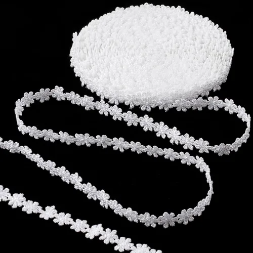 Miniatura 8 de 5.47 yardas, cinta de coser de encaje floral, adornos decorativos suaves para envolver ramos, lazos de bricolaje, clip para el cabello, decoración