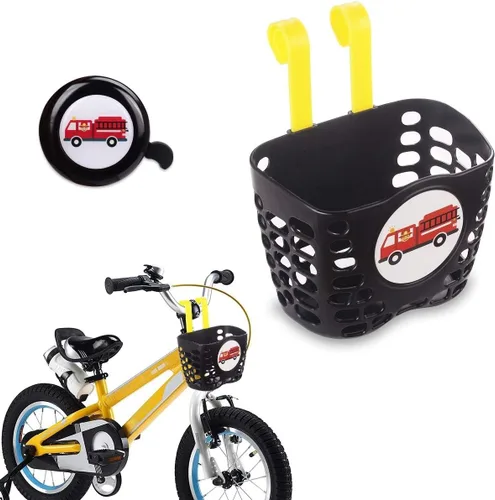 Miniatura 8 de Kid's Bike Basket Accessories Set, MINI-FACTORY Cute Pattern Bicycle Front Handlebar Basket Bell, Streamer for Kid Bike
