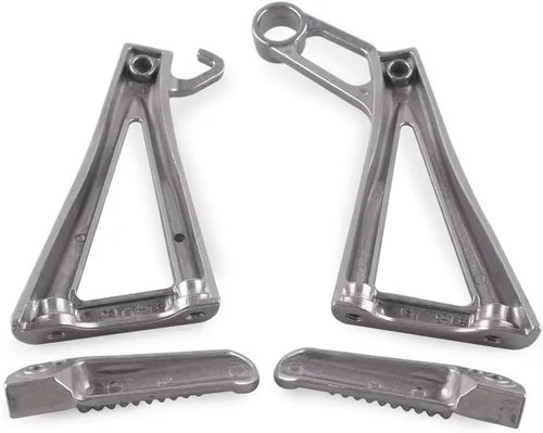Miniatura 3 de Estriberas de aluminio para motocicleta, soporte para reposapiés compatible con Yamaha YZF R6 2003-2005 R6S 2003 2004 2005 2006 2007 2008 ?Plata