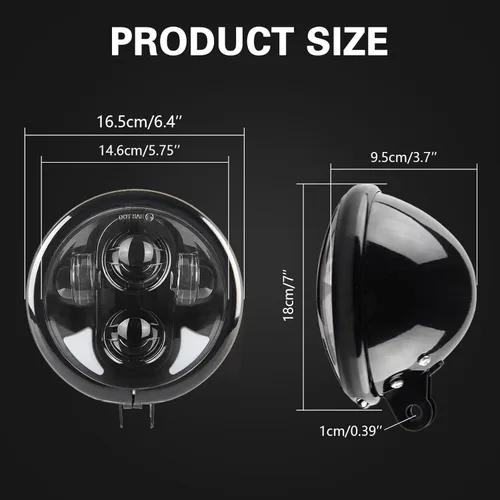Miniatura 7 de SKTYANTS 5 3/4" Faro delantero LED de 5.75 pulgadas para motocicleta con cuernos blancos DRL y carcasa de 14.6 cm para Sportster Softail Dyna Shadow
