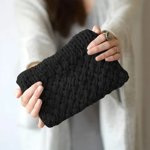 Miniatura 5 de Tejido de tela para tejer, hilo para alfombra, 120 yardas para manualidades, bolsas, mantas, proyectos de ganchillo, con gancho de ganchillo