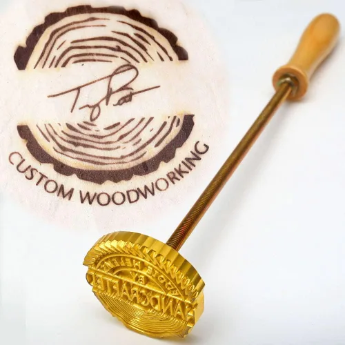 Logotipo personalizado Madera Branding Hierro,Sello de hierro de marca de cuero duradero,Sello de leña Hierro de marca personal,Hierro de marca para