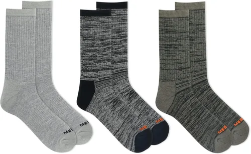 Miniatura 2 de Merrell Unisex-adults Mens and Womens Lightweight Wool Hiking Crew Socks - Unisex 3 Pair Pack - Arch Support Band