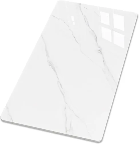 Miniatura 28 de Square Table Top, 19.6” White Sintered Stone Tabletop, DIY Replacement & Cover Marble Desktop, Scratch & Wear Resistant, Suitable for Indoor &