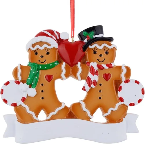Miniatura 9 de 2025 Adorno de Navidad Familiar - Adorno Personalizado de Familia de 3 de Jengibre - Adornos de Navidad de Pareja Horneando Galletas - Adornos 2025