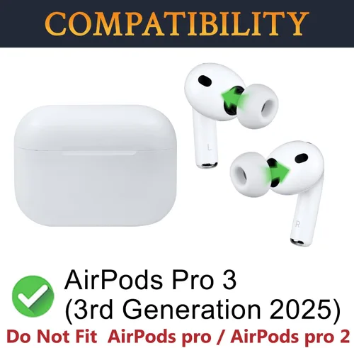 Miniatura 2 de SOULWIT 5 pares de almohadillas de silicona para AirPods Pro 3 (3ª generación 2025), almohadillas de repuesto Pro3 con kit de limpieza Blanco