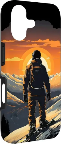 Miniatura 3 de Snowboarding Snowboard Snowboarder Mountain Sunset Case for iPhone 17