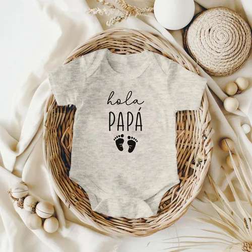 Miniatura 5 de Hola Papa - Body para bebé con anuncio de embarazo en español, regalo para nuevo papá