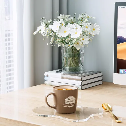 Miniatura 2 de Posavasos Decorativos de Acrílico, Posavasos Irregulares para Bar y Bebidas, Posavasos para Taza de Café con Forma de Nube Transparente, Perfecto