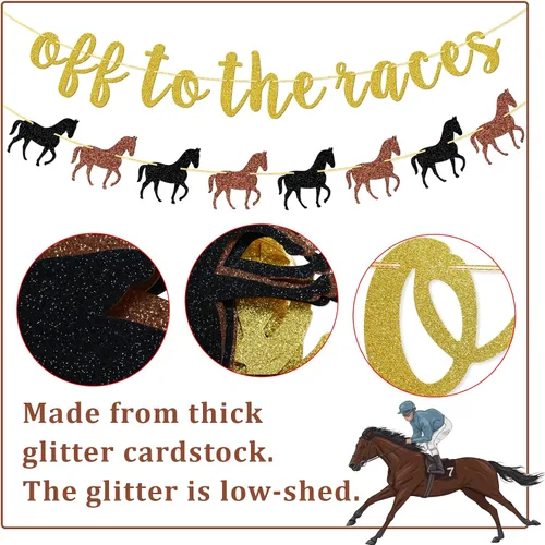 Miniatura 4 de Cartel Off To The Races, pancarta de caballo, pancarta de fiesta de rodeo, decoración de fiesta de carreras de caballos, decoración de fiesta