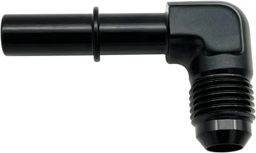 Miniatura 9 de KRD PERFORAMANCE 3/8 SAE Conexión rápida a 6AN Macho Push On EFI Manguera de línea de combustible de 90 grados Adaptador de montaje Conector