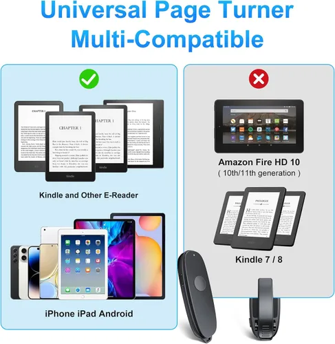Miniatura 6 de Mando a distancia Kindle Page Turner: Pad eReader Page Turner recargable, botón de Amazon Clicker (no Bluetooth), Kindle Scroller Paperwhite Scribe
