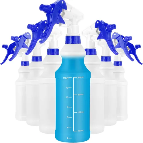 Miniatura 15 de Paquete de 10 botellas de spray de 16 oz, botellas de agua vacías para limpieza, recargables, con contenedor de rociado de alta resistencia