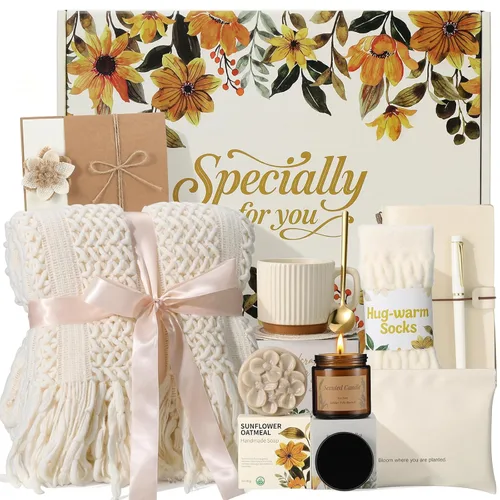 Regalos para mujeres con cuidado personal, caja de regalo de cumpleaños para mujeres, mamá, amiga, cestas de regalo de condolencias para mujeres,
