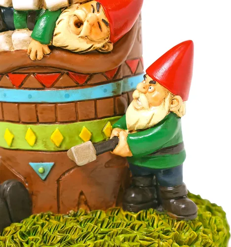 Miniatura 3 de Gnomo de Jardín de Pastel de Feliz Cumpleaños de 8' Adorno Divertido para el Césped para Celebraciones Decoración de Patio de Resina Duradera Regalo