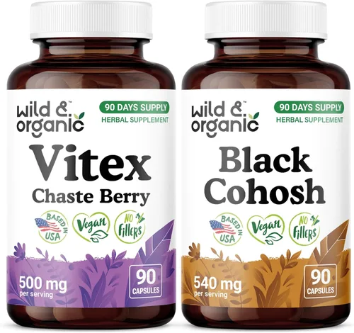 Wild & Organic Vitex 90 Cápsulas y Cohosh Negro 90 Cápsulas
