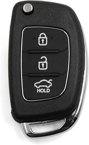 Miniatura 7 de uxcell 3 Botones Flip Plegable Sin Cortar Llave Shell Control Remoto Fob Clicker Caso Reemplazo Para Hyundai Santa Fe 2013 2015