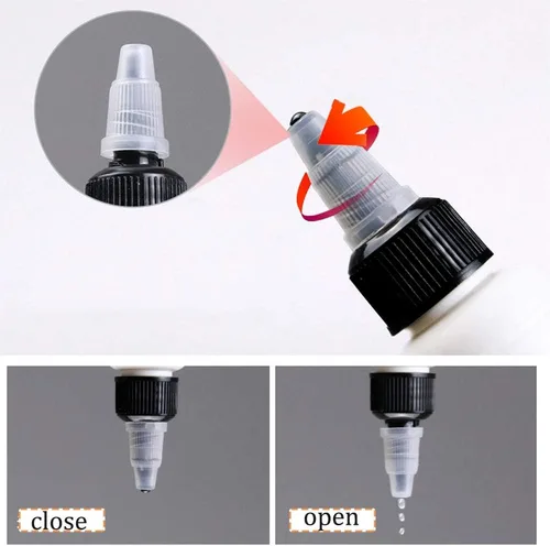 Miniatura 4 de Muiyaneq Paquete de 20 unidades de botellas de plástico Boston de 4 oz/120 ml con tapa de rosca, botellas LDPE blancas para líquidos, tintas