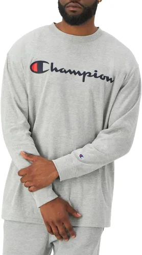 Miniatura 4 de Champion Camiseta para hombre, camiseta clásica de manga larga, cómoda, suave para hombre (regular o grande y alto)