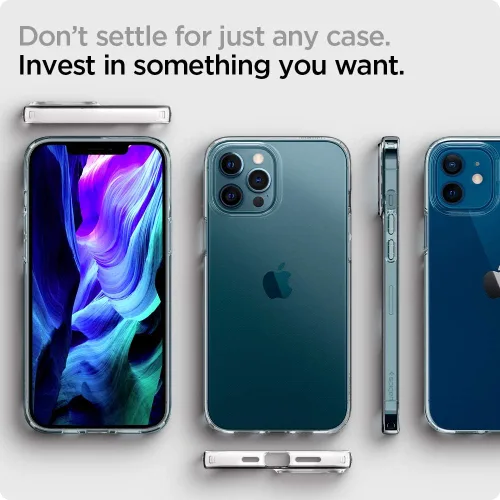 Miniatura 7 de Spigen Funda de cristal líquido compatible con iPhone 12 Pro y compatible con iPhone 12, transparente
