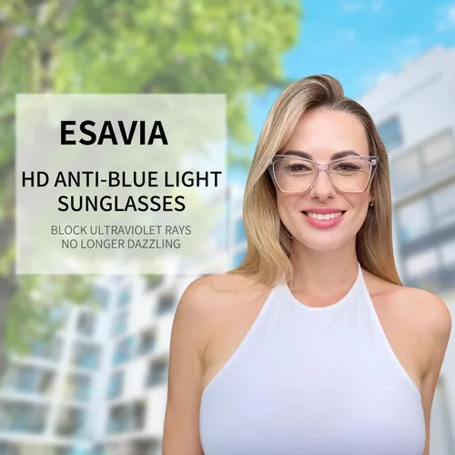 Miniatura 2 de Lentes de lectura de alta calidad para mujer, estilo Oprah, para lectura de computadora, anti luz azul, con marco irrompible TR90