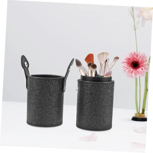 Miniatura 7 de Makeup Brush Canister Elegant Black Cosmetic Tool Storage Case for Professionals and Travel Space-saving Design Portable and Lightweight Anti-slip