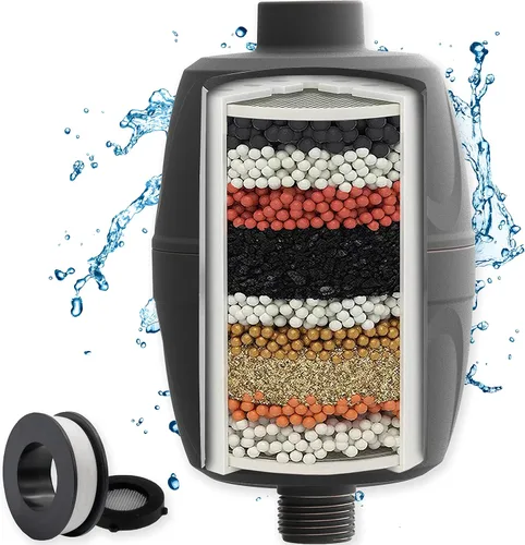 Miniatura 9 de Aqua Elegante Filtro de ducha de 16 etapas, filtros de agua universales para eliminar el cloro y los minerales duros, purificador de baño y el mejor