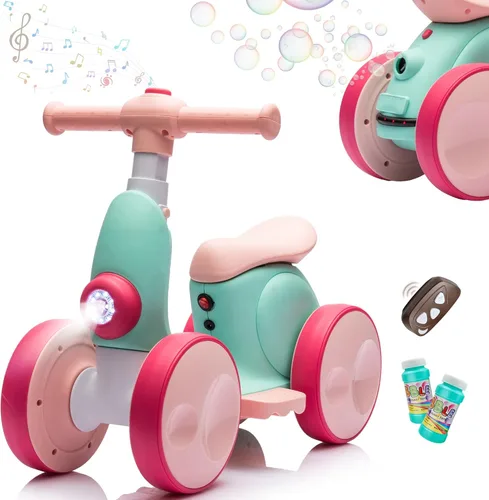 Miniatura 9 de JoyRydz Bicicleta de Equilibrio Eléctrica de 6V para Bebés con Máquina de Burbujas, Bicicleta de Equilibrio para Niños de 4 en 1 con Control Remoto