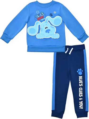 Nickelodeon Blue's Clues & You - Conjunto de sudadera y pantalones para niños pequeños, color azul y azul marino