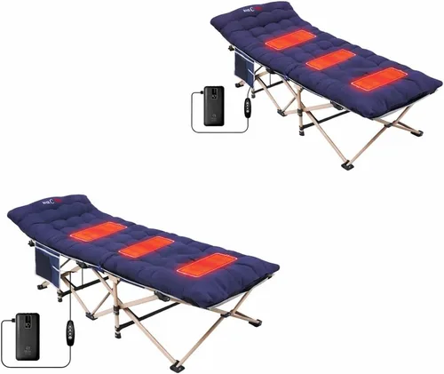 Miniatura 14 de Nice C Catres de camping con cojín, catres de camping con colchón, para adultos, catre plegable, con almohada, bolsa de transporte y bolsillo