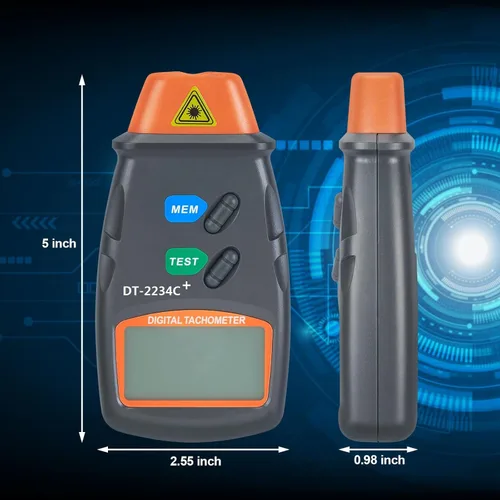 Miniatura 8 de AGPtek® - Tacómetro digital láser fotográfico profesional, sin contacto, tacómetro RPM
