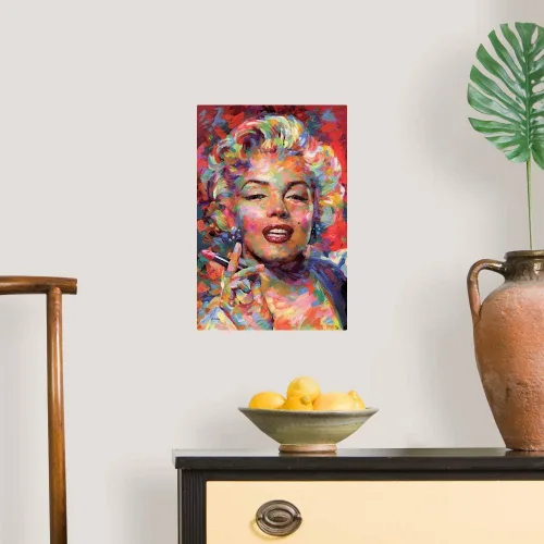 Miniatura 4 de CANVAS ON DEMAND Vinilo decorativo de Marilyn Monroe, obra de arte musical