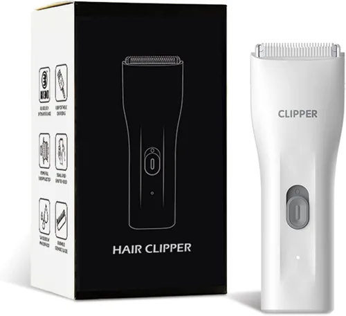 Smt006 - Maquinilla de afeitar eléctrica con hoja segura, recargable, inalámbrica, recortadora de barba húmeda y seca para hombres, color blanco,