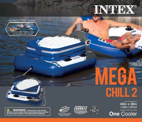 Miniatura 7 de Intex 58821EP Inflatable Mega Chill II 72 Can Beverage Cooler Float w/ Lid